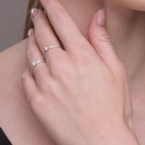 Inel din Aur Alb 14K cu Diamante, articol 1012095, previzualizare video 2
