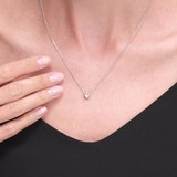 Colier din Aur Alb 14K cu Diamant, articol 1070055, previzualizare video 1