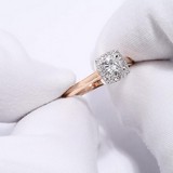 Inel din Aur Roz 14K cu Diamante, articol 1011111, previzualizare video 1